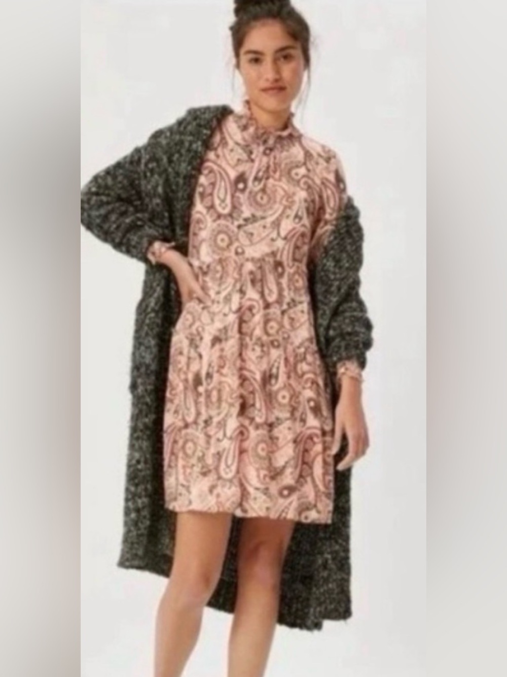 Anthropologie • Cadi Paisley Tiered MIDI Dress Size Large 100% Viscose